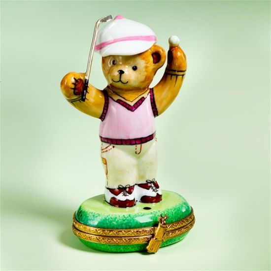 Picture of Limoges Girl Teddy Playing Golf Box