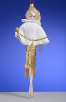 Picture of De Carlini Blonde in Gold and White Cape Ornament 