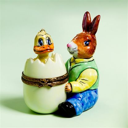 Picture of Limoges Easter Rabbit with Egg and Chicken Box