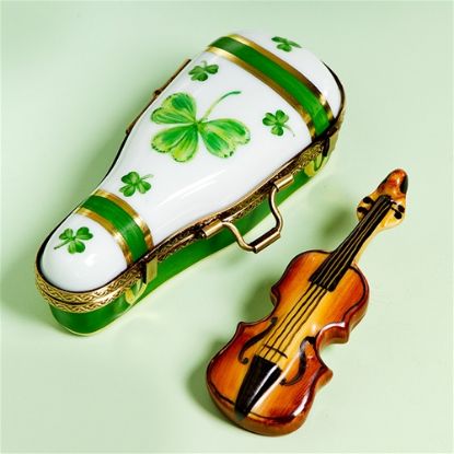 Picture of Limoges Irish Violin with Clover Box