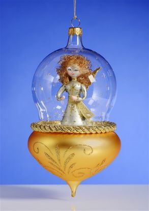Picture of De Carlini Angel in Gold Globe Ornament