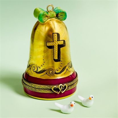Picture of Limoges Gold Bell with Cross and Doves Box
