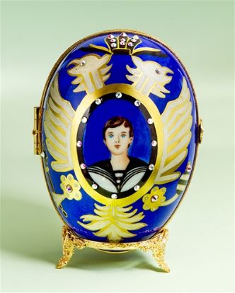 Picture of Limoges Tsarevich Alexei Romanov Faberge Style Egg  Box