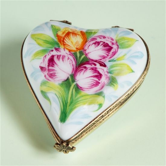 Picture of Limogs Heart with Tulips Box