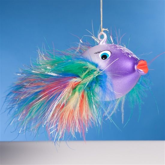 Picture of De Carlini Purple Fish  Christmas Ornament