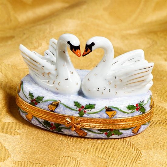 Picture of Limoges Holiday Swans Box