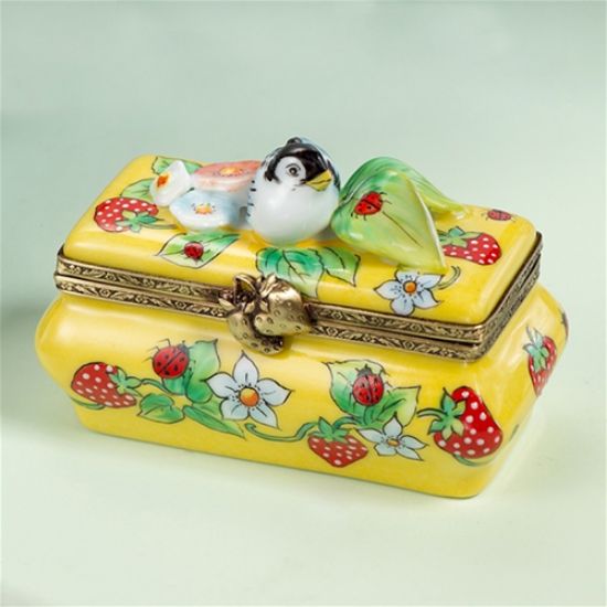 Picture of Limoges Bird with Strawberries and Ladybugs  Box