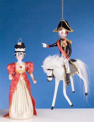 Picture of De Carlini Napoleon and Josephine Christmas Ornaments 