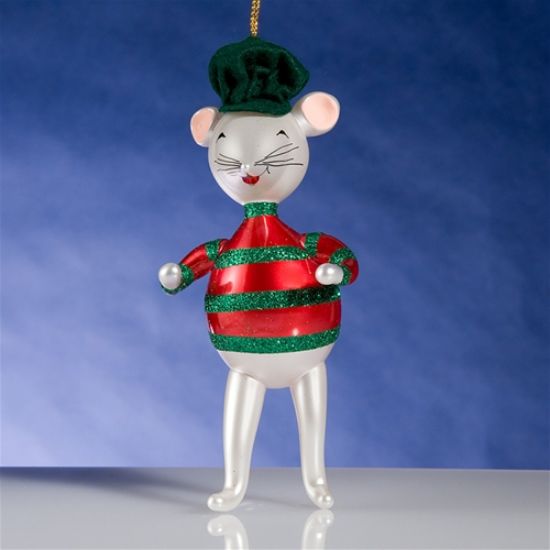 Picture of De Carlini Italian Mouse Christmas Ornament