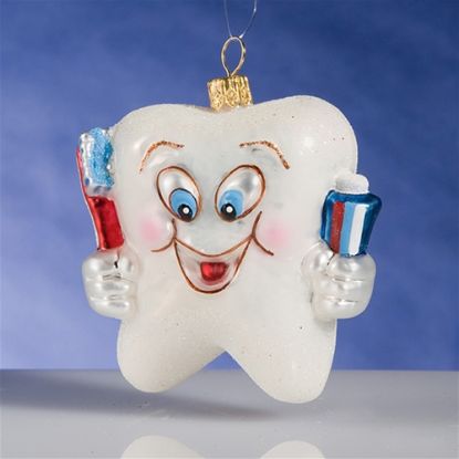 Picture of Happy Tooth Polish Glass Christmas Ornament
