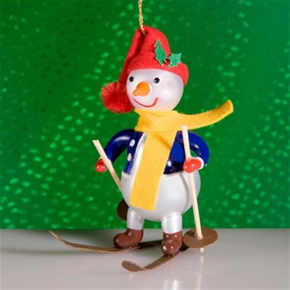 Picture of De Carlini Snowman with Skiis  Christmas Ornament