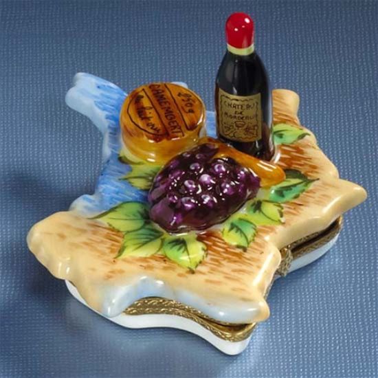 Picture of Limoges Cheese and Wine on Map of France Box