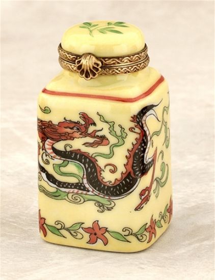 Picture of Limoges Oriental Yellow Jar with Dragon Box