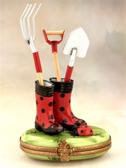 Picture of Limoges Ladybug Boots Gardening Box 