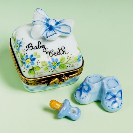 Picture of Limoges First Tooth Baby Boy Box with Shoes and Pacifier 