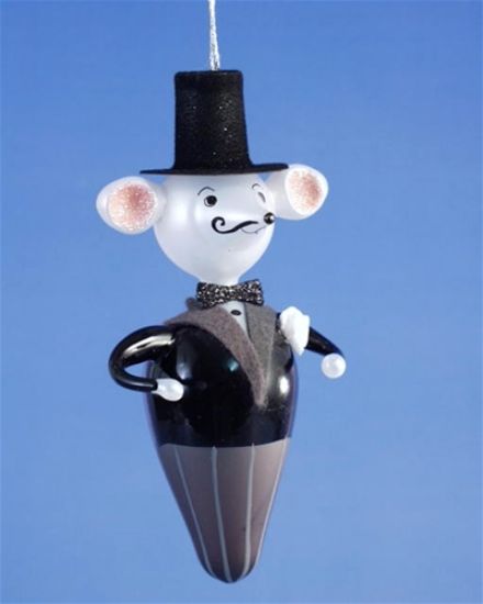 Picture of De Carlini Groom Mouse Italian Christmas Ornament