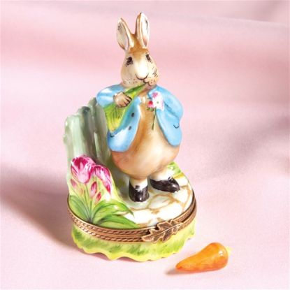 Picture of Limoges Peter Rabbit in Blue with Carrot Box