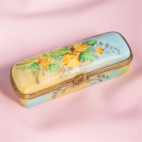 Picture of Limoges Yellow Flowers Painting Long Box 