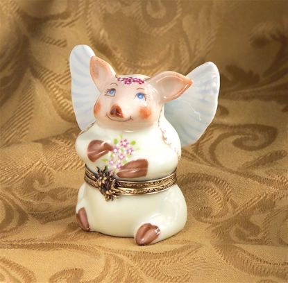 Picture of Limoges Bride Pig with Wings Box