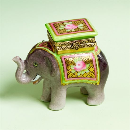 Picture of Limoges Elephant with Roses Pillow Box