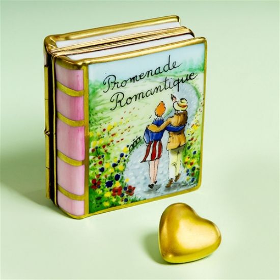 Picture of Limoges Romantic Friends Book Box with Gold Heart 