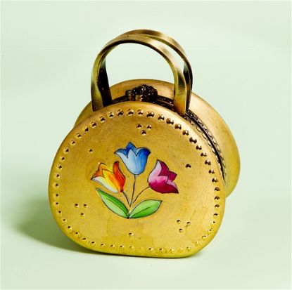 Picture of Limoges Gold Purse with Tulips Box