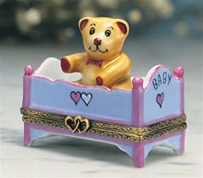 Picture of Limoges teddy Bear in Bed Box 