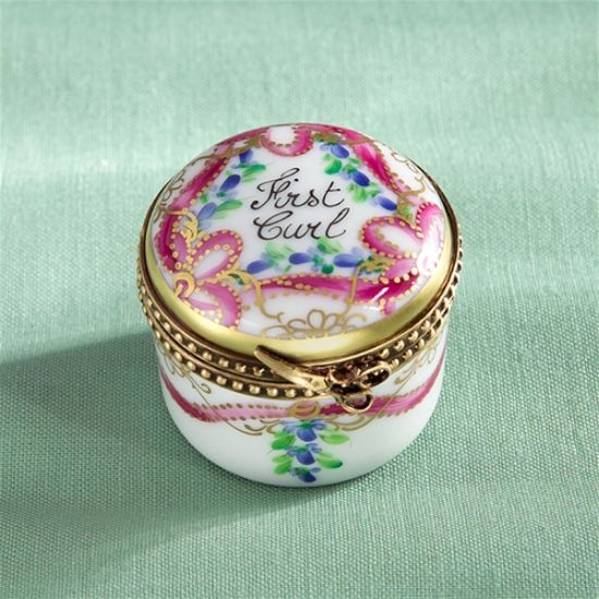 Picture of Limoges Sevres Decor First Curl Pink Ribbon Box 