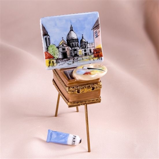 Picture of Limoges Sacre Coeur Painting on Easel Box