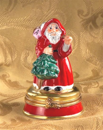 Picture of Limoges Santa in Red Box 