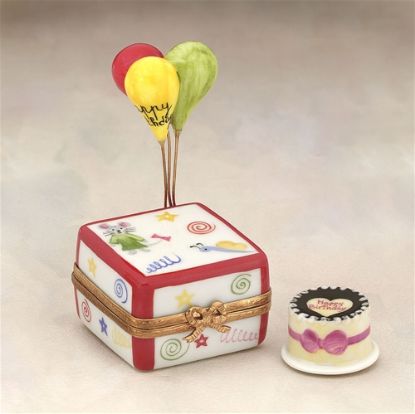 Picture of Limoges Birthday Gift Box Cake and Balloons Box 