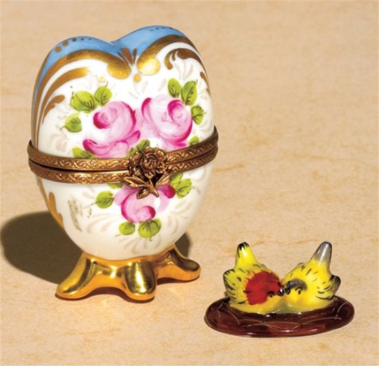 Picture of Limoges Heart with Roses Box and Two Birds