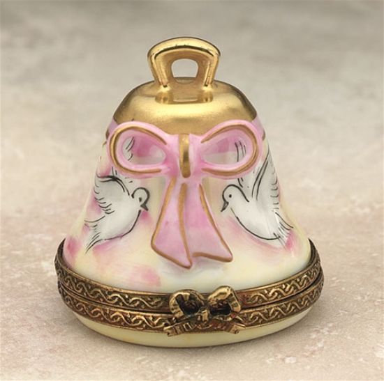 Picture of Limoges Gold Wedding Bell with Doves Box