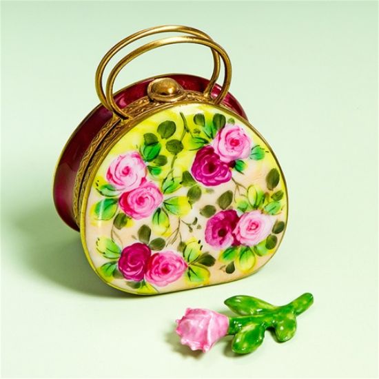 Picture of Limoges Romatic Roses Purse Box with Rose