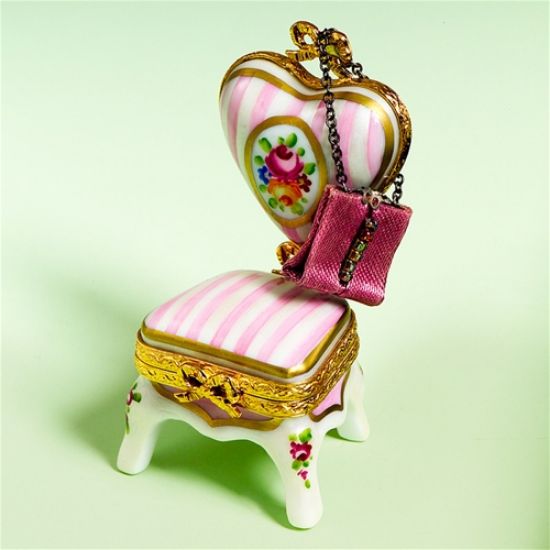 Picture of Limoges Pink Stripes Chair with Purse Box