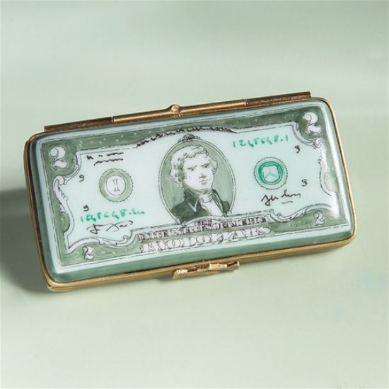 Picture of Limoges $2.00 Dollar Bill Box 