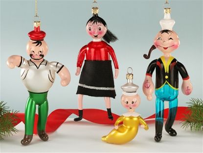 Picture of De Carlini Popeye the Sailor Set of 4 Ornaments 