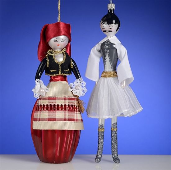 Picture of De Carlini Greek Couple Christmas Ornaments