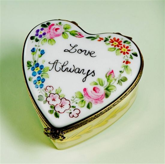 Picture of Limoges "Love Always" Field Flowers Heart Box 