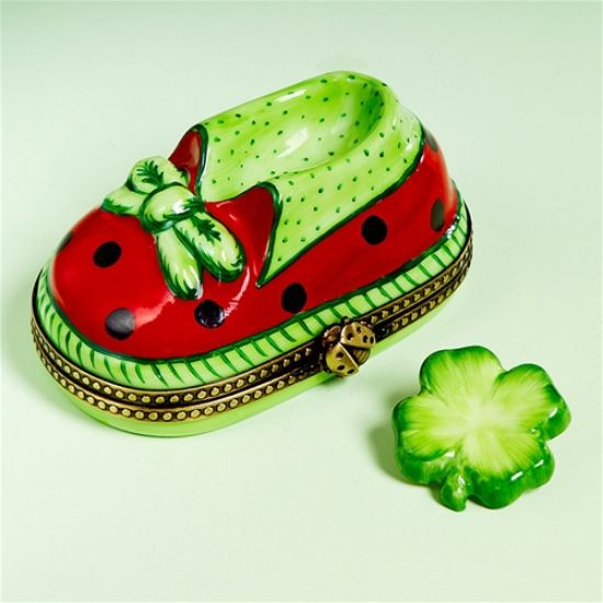 Picture of Limoges Ladybug Baby Shoe Box with Clover 
