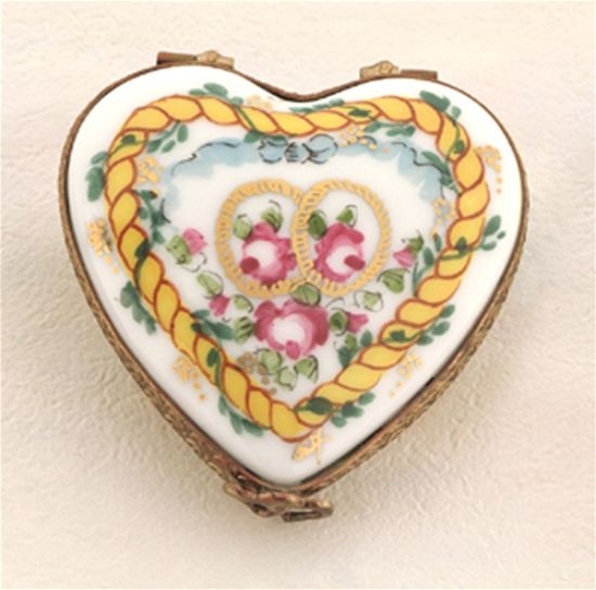 Picture of Limoges Heart with Wedding Bands Box