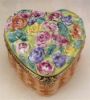 Picture of Limoges Wicker Basket of Roses Heart Box