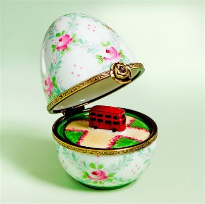 Picture of Limoges British Roses Egg Box with London Bus