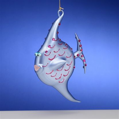 Picture of De Carlini Blue Fish with Pearls Ornament
