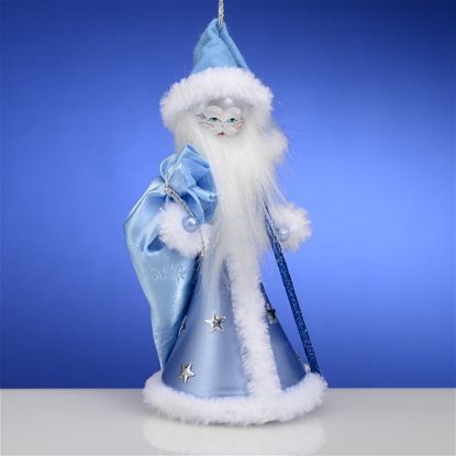 Picture of De Carlini Blue Santa with Bag Ornament