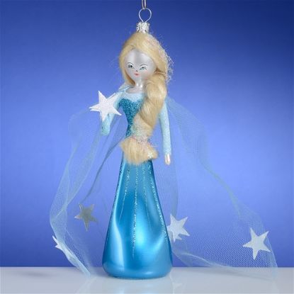 Picture of De Carlini Fairy in Blue with Stars Ornament 