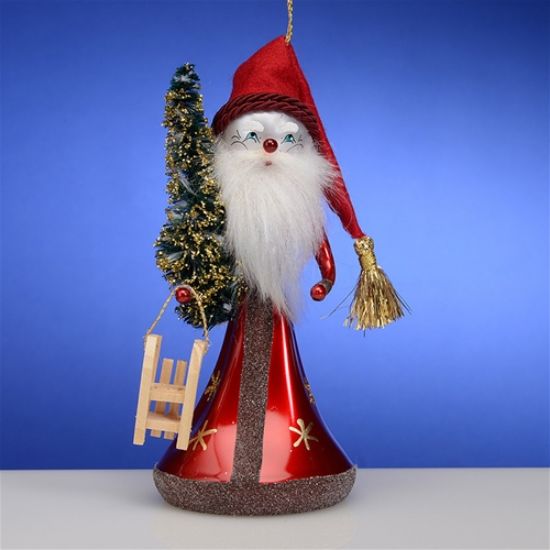 Picture of De Carlini Red Santa with Tree and Sled Ornament