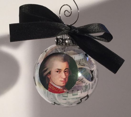 Picture of Mozart with Music Papers Christmas Ornament