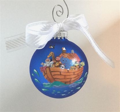 Picture of Noah's Ark Glass Christmas Ornament
