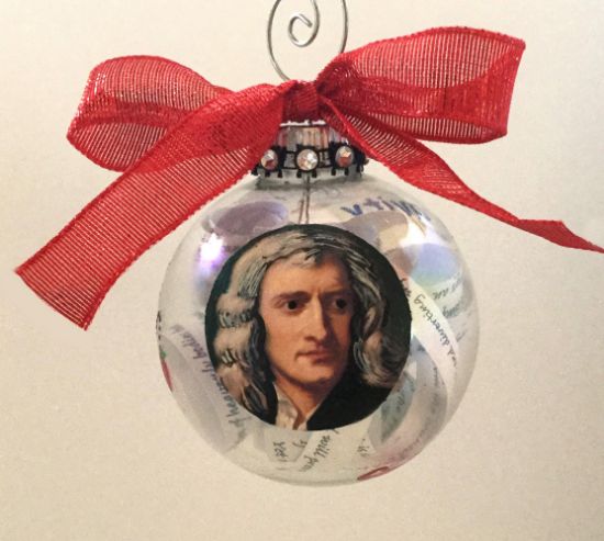 Picture of Isaac Newton Glass Christmas Ornament